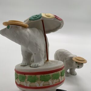 Schmid Music Box with Bahama Bear Plays Good Old Summertime (extra bear)